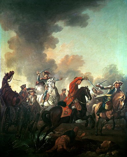 Thomas Brown at the Battle of Dettingen, 27th June 1743 od English School