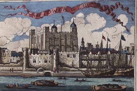 Tower of London Seen from the River Thames, from 'A Book of the Prospects of the Remarkable Places i od English School