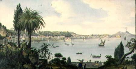View of the Bay of Naples and Vesuvius, plate III from Sir William Hamilton's 'Campi Phlegraeiae' (s od English School