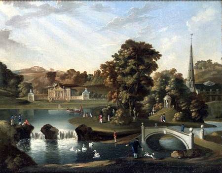 A view of Duncombe Park in North Yorkshire from across the lake od English School