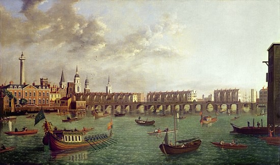 View of Old London Bridge od English School