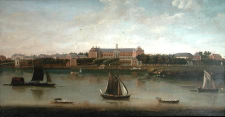 View of the Royal Hospital and the Rotunda from the south bank of The River Thames od English School