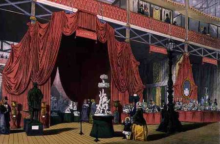 View of sculptures in the Austria section of the Great Exhibition of 1851, from Dickinson's Comprehe od English School