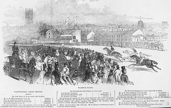 Warwick Races, from ''The Illustrated London News'', 12th April 1845 od English School