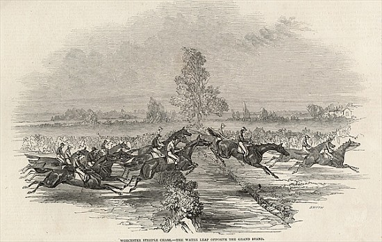 Worchester Steeple Chase: The Water Leap opposite the Grand Stand, from ''The Illustrated London New od English School