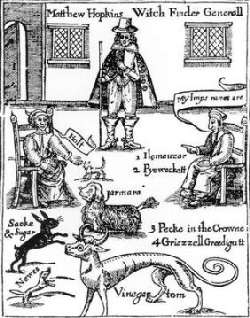 Matthew Hopkins, the Witchfinder General (d.1647) (engraving) (b&w photo)
