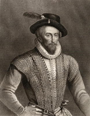 Portrait of Sir Walter Raleigh (c.1554-1618) (engraving) od English School, (19th century)