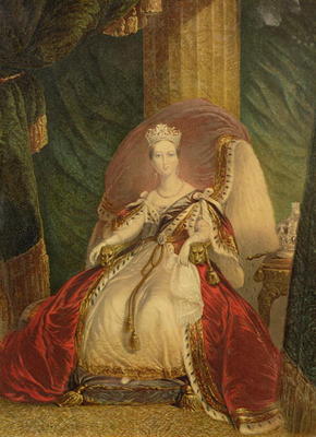 Portrait of Queen Victoria (1819-1901) (colour litho) od English School, (19th century)