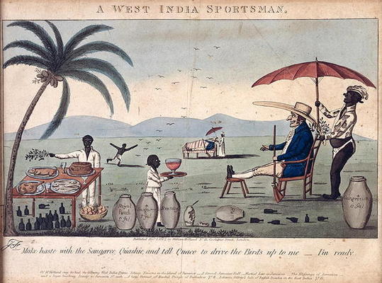 A West India Sportsman, published by William Holland, 1807 (etching, engraving and aquatint) od English School, (19th century)