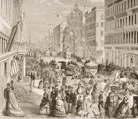 Broadway, New York City, c.1870, from 'American Pictures', published by The Religious Tract Society, od English School, (19th century)