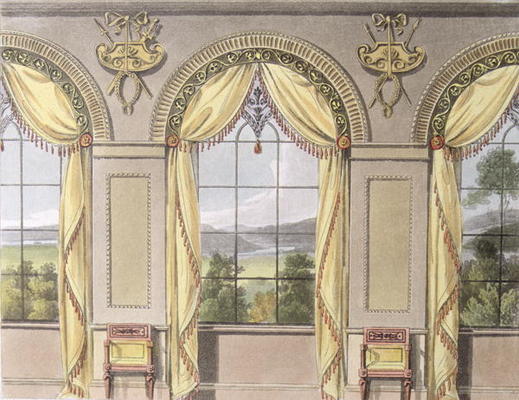 Dining room, plate 88 from Ackermann's Repository of Arts, published 1816 (colour litho) od English School, (19th century)