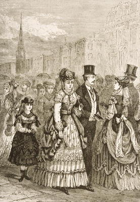 Fifth Avenue, New York, in c.1870, from 'American Pictures' published by the Religious Tract Society od English School, (19th century)