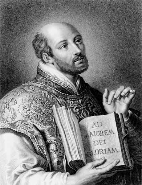 St. Ignatius of Loyola (1491-1556) from 'Gallery of Portraits', published in 1833 (engraving) od English School, (19th century)