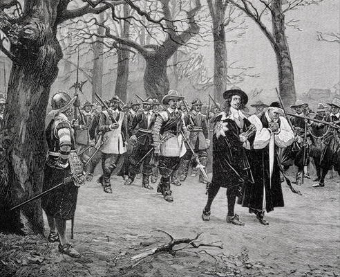 King Charles I (1600-49) on the Way to his Execution (engraving) od English School, (19th century)