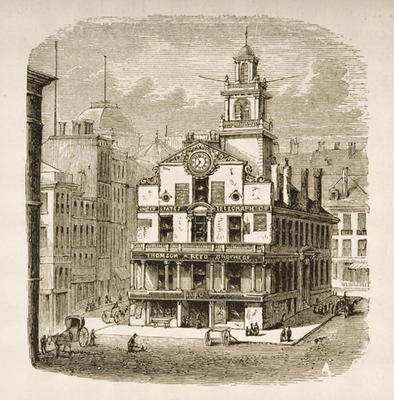 Old State House, Boston, in c.1870, from 'American Pictures' published by the Religious Tract Societ od English School, (19th century)