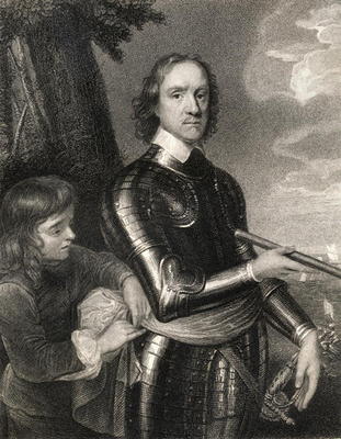 Oliver Cromwell (1599-1658) (engraving) od English School, (19th century)