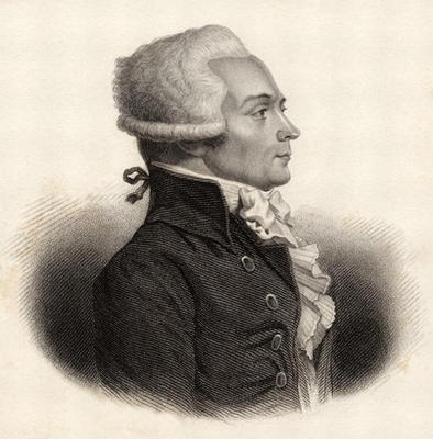 Portrait of Maximilien de Robespierre (1758-94) (engraving) od English School, (19th century)