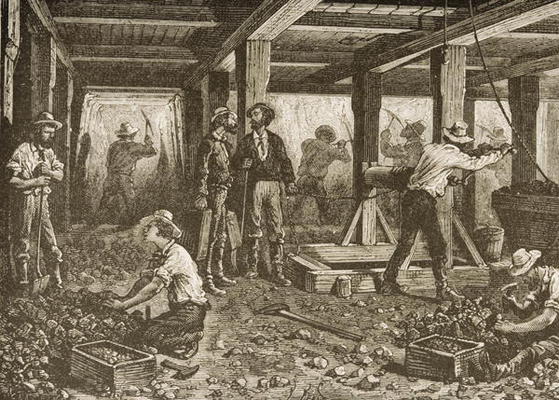 Silver Mining in Nevada, c.1870, from 'American Pictures', published by The Religious Tract Society, od English School, (19th century)