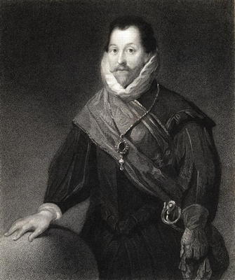 Sir Francis Drake (1540/3-96) from 'The Gallery of Portraits', published 1833 (engraving) od English School, (19th century)