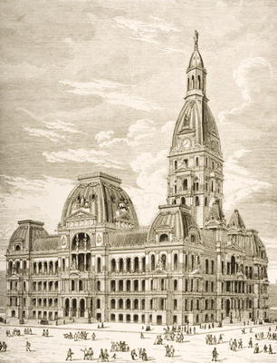 The City Hall, Chicago, c.1870, from 'American Pictures' published by the Religious Tract Society, 1 od English School, (19th century)