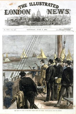 The Prince of Wales at the Royal Thames Yacht Club match, yachts rounding the club steamer, front co od English School, (19th century)