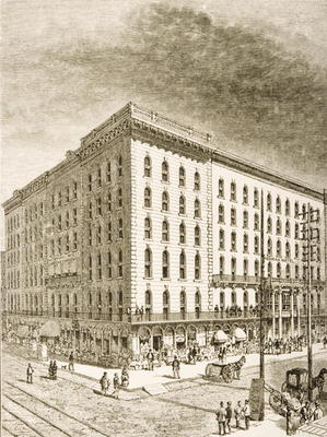 The Sherman Hotel, Chicago, in c.1870, from 'American Pictures' published by the Religious Tract Soc od English School, (19th century)
