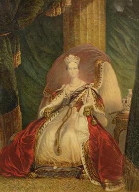 Portrait of Queen Victoria (1819-1901) (colour litho)