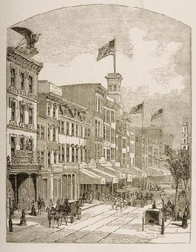 Arch Street, Philadelphia, in c.1870, from 'American Pictures' published by the Religious Tract Soci