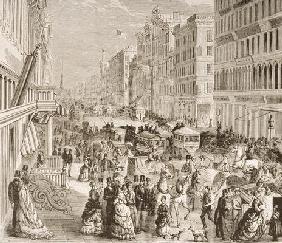 Broadway, New York City, c.1870, from 'American Pictures', published by The Religious Tract Society,