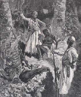 Murdering Slaves That Become Exhausted, from 'Heroes of the Dark Continent', c.1880 (engraving)