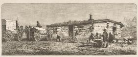 Old Post Station on the Prairie, near Denver, c.1870, from 'American Pictures', published by The Rel