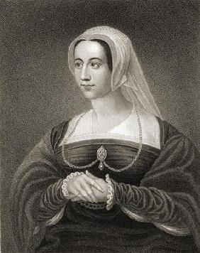 Portrait of Catherine Parr (1512-48) from 'Lodge's British Portraits', 1823 (engraving)