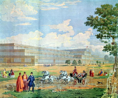 View of the Crystal Palace (colour lithograph) od English School, (19th century)