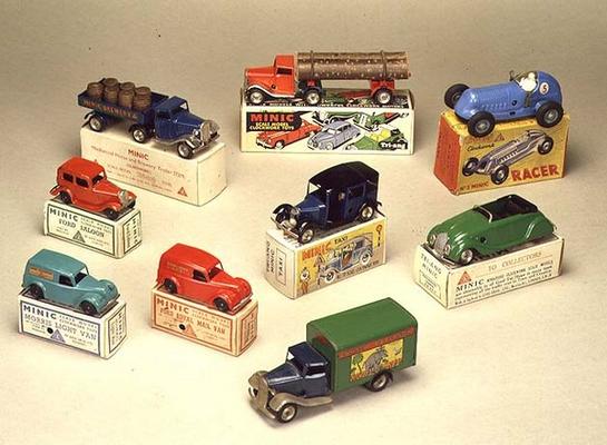 Collection of Minic cars, made by Lines Brothers, London, 1936-40 (tin) od English School, (20th century)