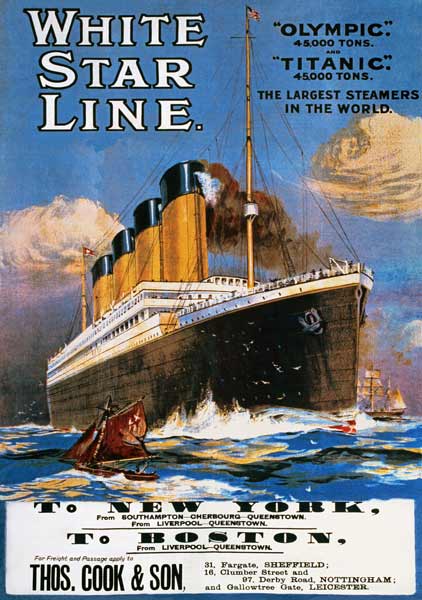 Poster advertising the White Star Line od English School, (20th century)