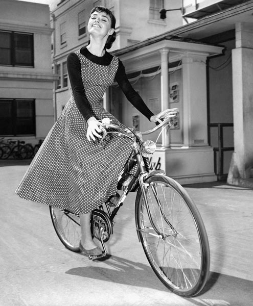 Audrey Hepburn on set of film Sabrina od English Photographer, (20th century)