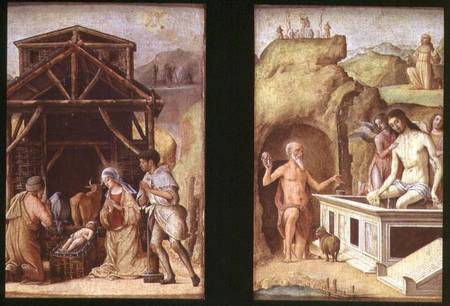 The Adoration of the Shepherds, and The Dead Christ od Ercole de Roberti