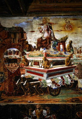 Detail of the Chariot of Maia, from September: The Triumph of Vulcan, from the Room of the Months, 1 od Ercole de Roberti