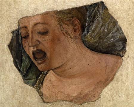 Head of Mary Magdalene Crying, from the Crucifixion od Ercole de Roberti