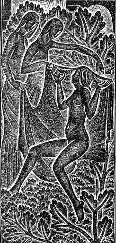 ''I am Black but Comely'' (Nigra Sum Sed Formosa) illustration from ''The Song of Songs'' (Canticum  od Eric Gill