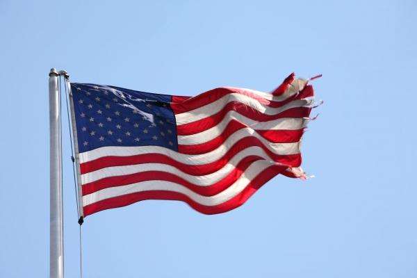 US-Flagge im Wind od Erich Teister