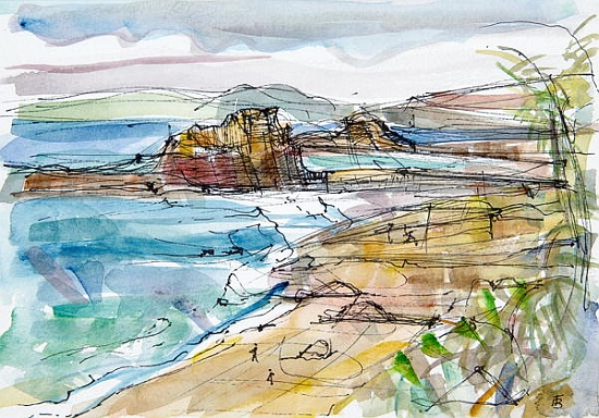 Le Renard near Guimaec, Brittany (pen and ink and and paper) od Erin  Townsend