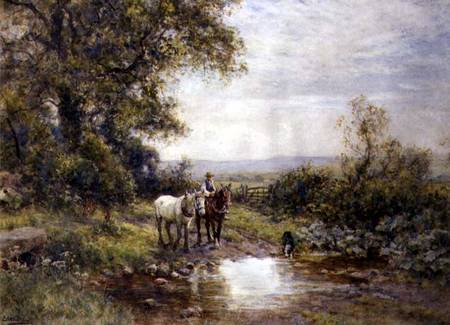 Horses by a Stream od Ernest Albert Waterlow