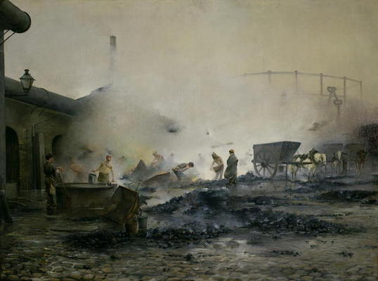 The Gas Factory at Courcelles, 1884 (oil on canvas) od Ernest Jean Delahaye
