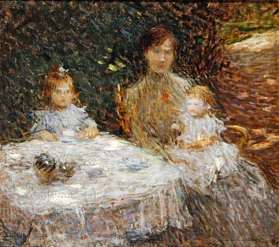 The artist''s family in the garden od Ernest-Joseph Laurent