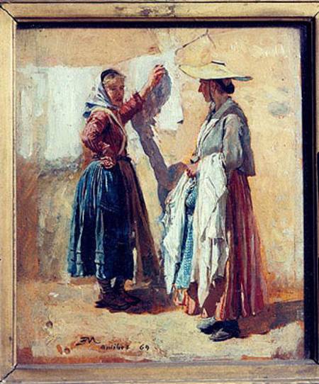 Washerwomen in Antibes od Ernest Meissonier