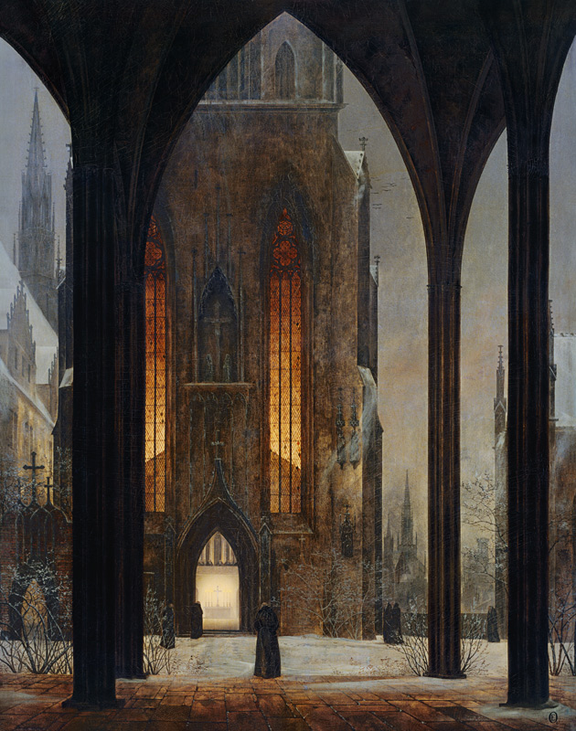 Katedrála v zimě od Ernst Ferdinand Oehme