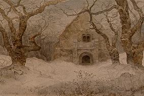 The chapel in the snow od Ernst Ferdinand Oehme