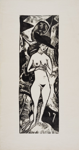 Akt mit schwarzem Hut od Ernst Ludwig Kirchner