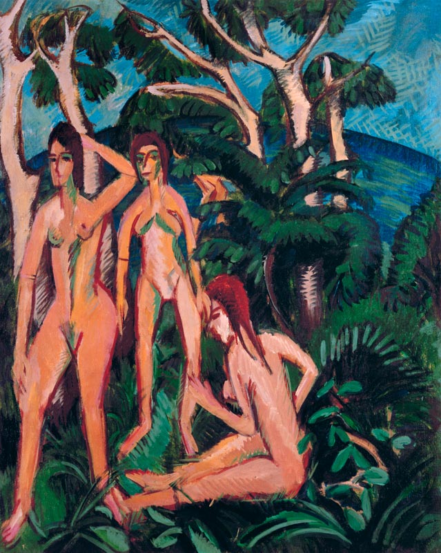 Taking a bath under trees od Ernst Ludwig Kirchner